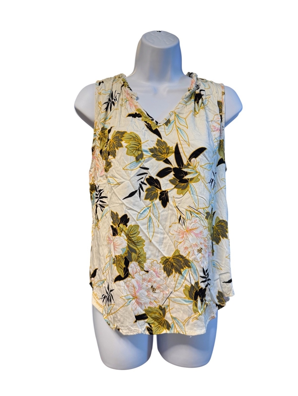 Tribal Floral Sleeveless Blouse Top